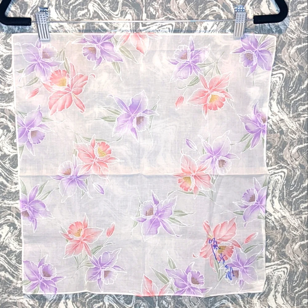 NWOT Vintage Japanese Flower Handkerchief
